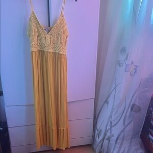 Yellow Crochet Dress